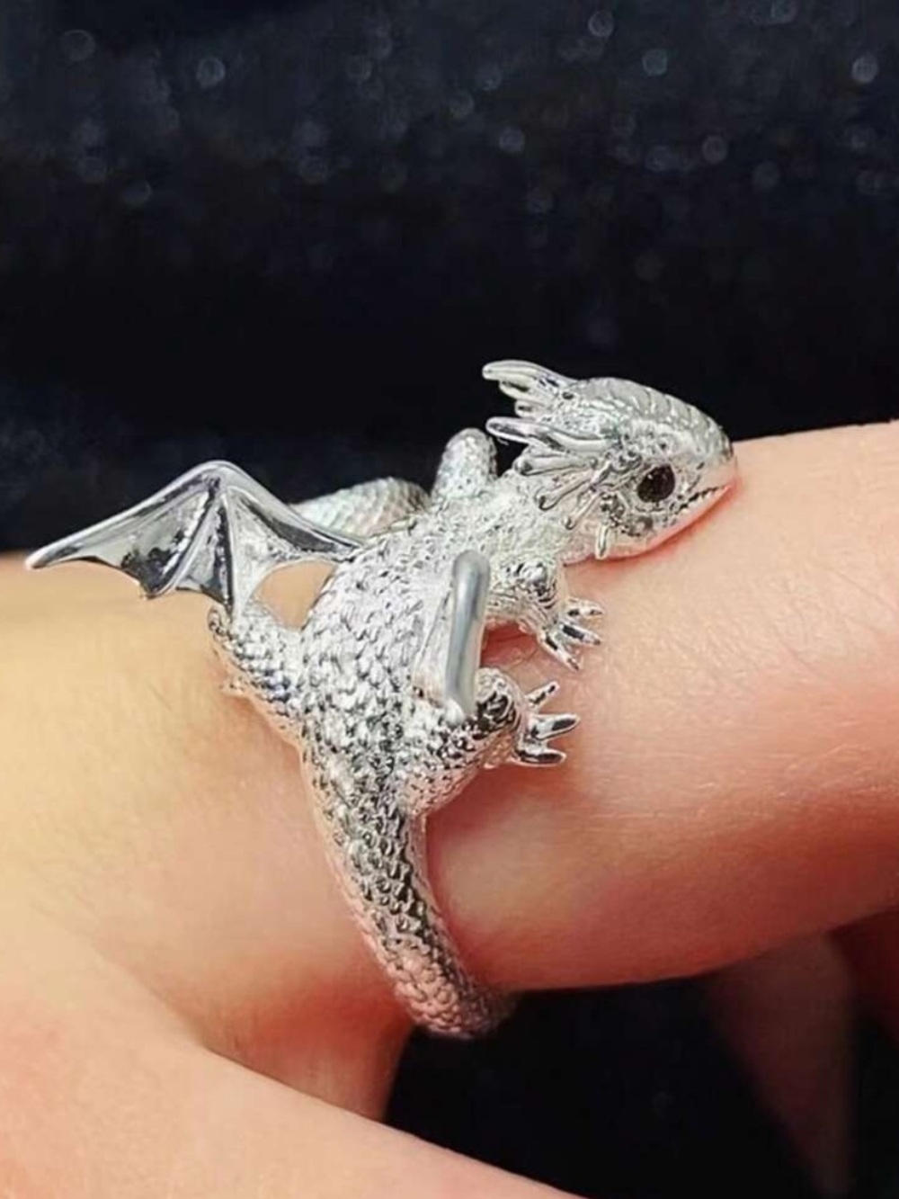 Silver Dragon Ring - Picture 2 of 12